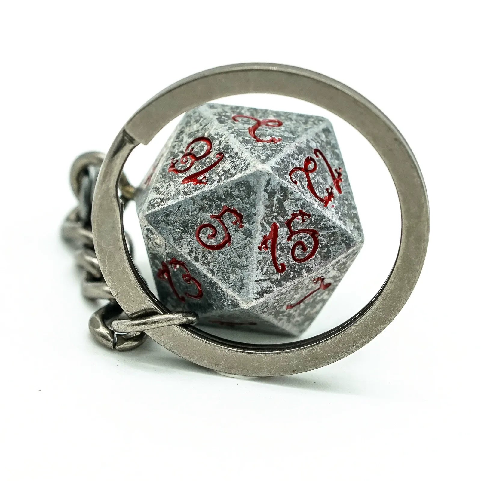 Metal D20 Dice Keychain