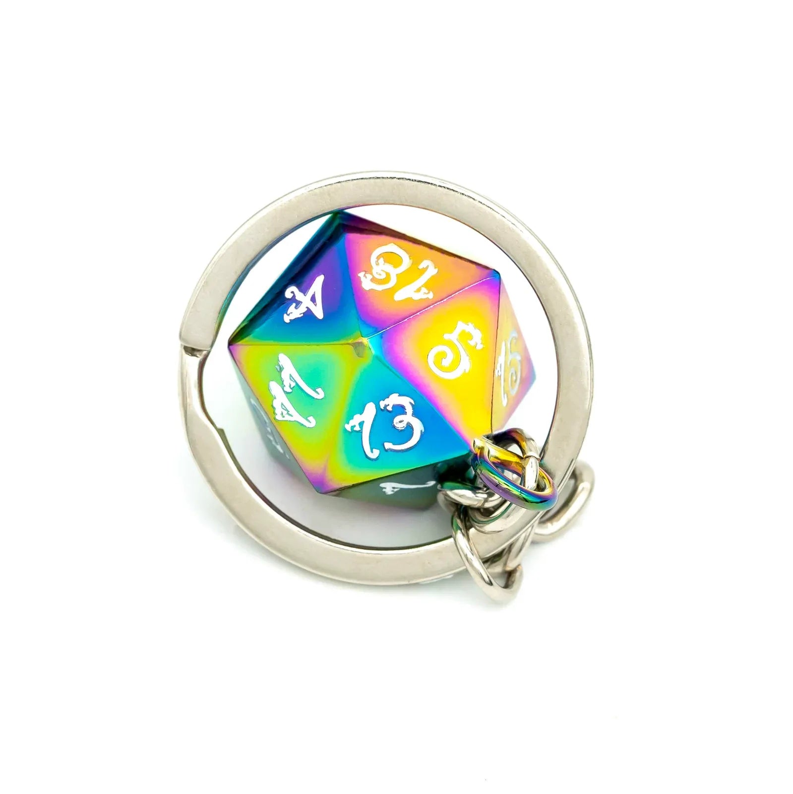 Metal D20 Dice Keychain
