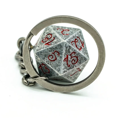 Metal D20 Dice Keychain
