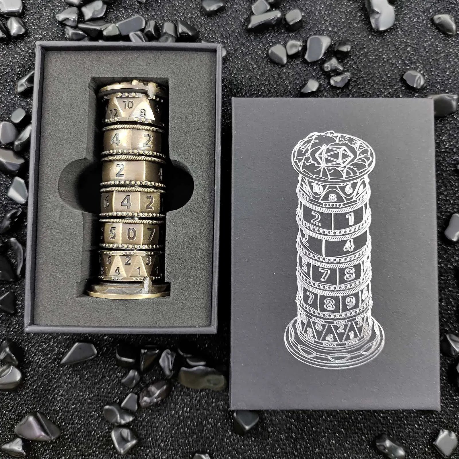 7-in-1 Metal Rotating Dice Tower