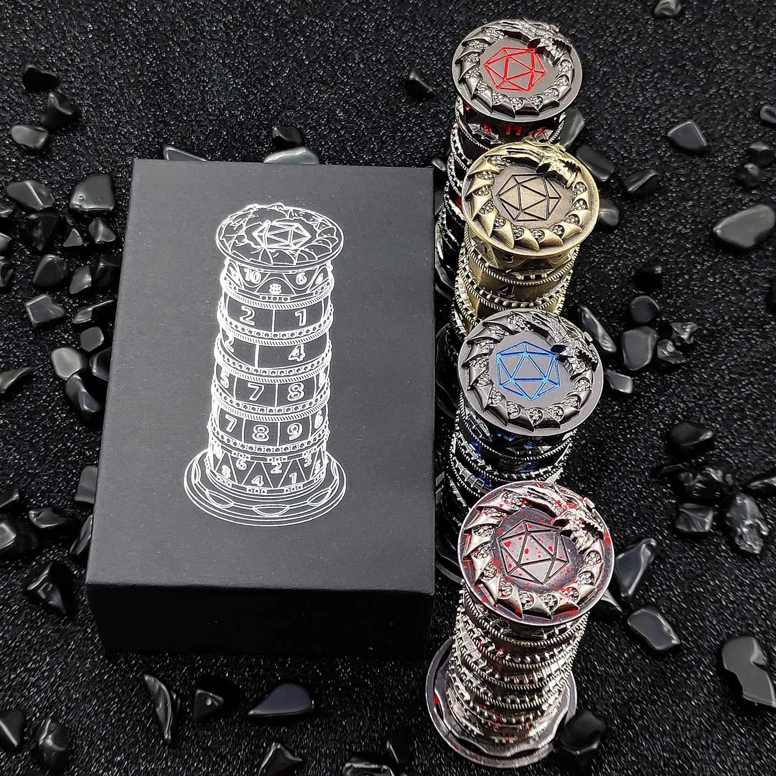 7-in-1 Metal Rotating Dice Tower