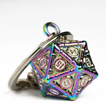 Metal D20 Dice Keychain
