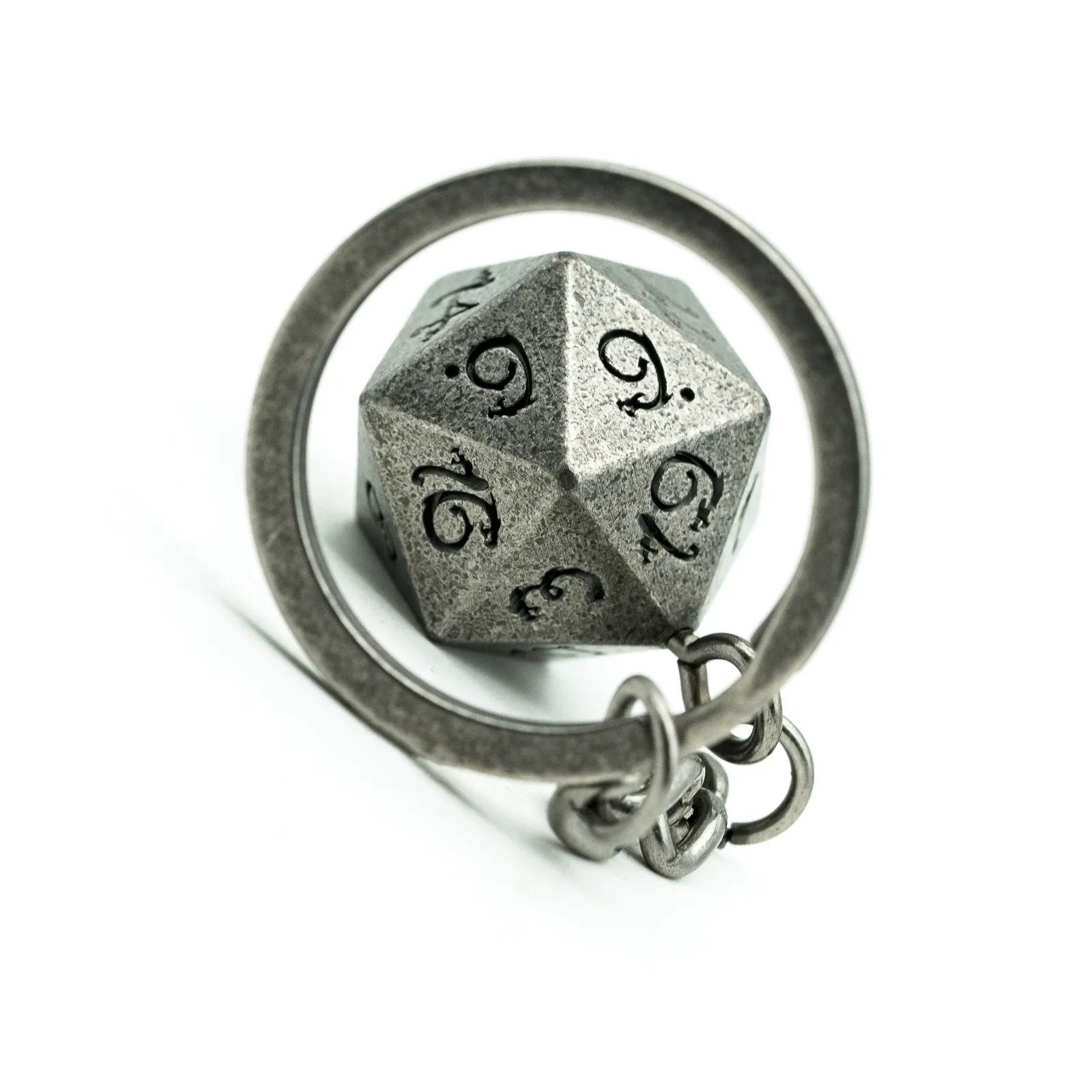 Metal D20 Dice Keychain