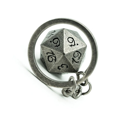 Metal D20 Dice Keychain